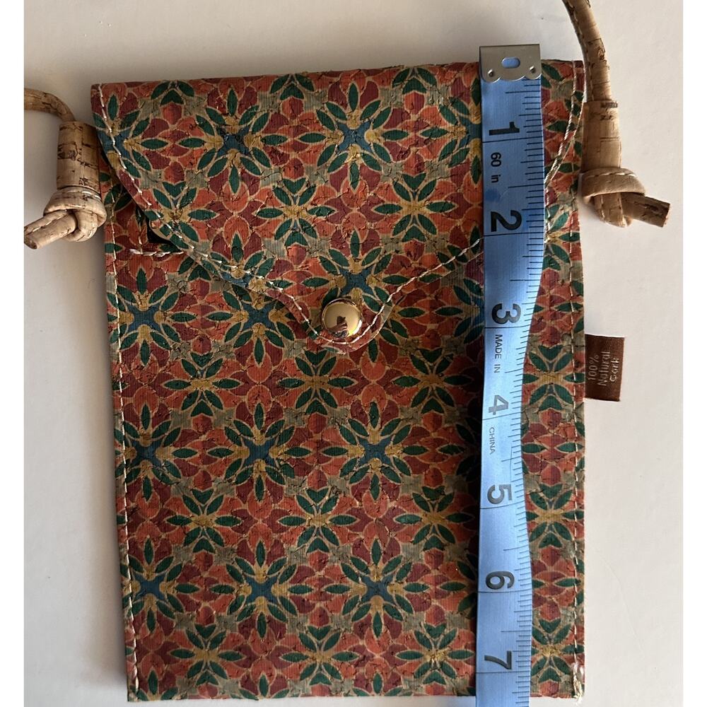 100% Natural Cork Crossbody Bag Floral Eco Friendly Unbranded Phone Purse - Picture 8 of 8